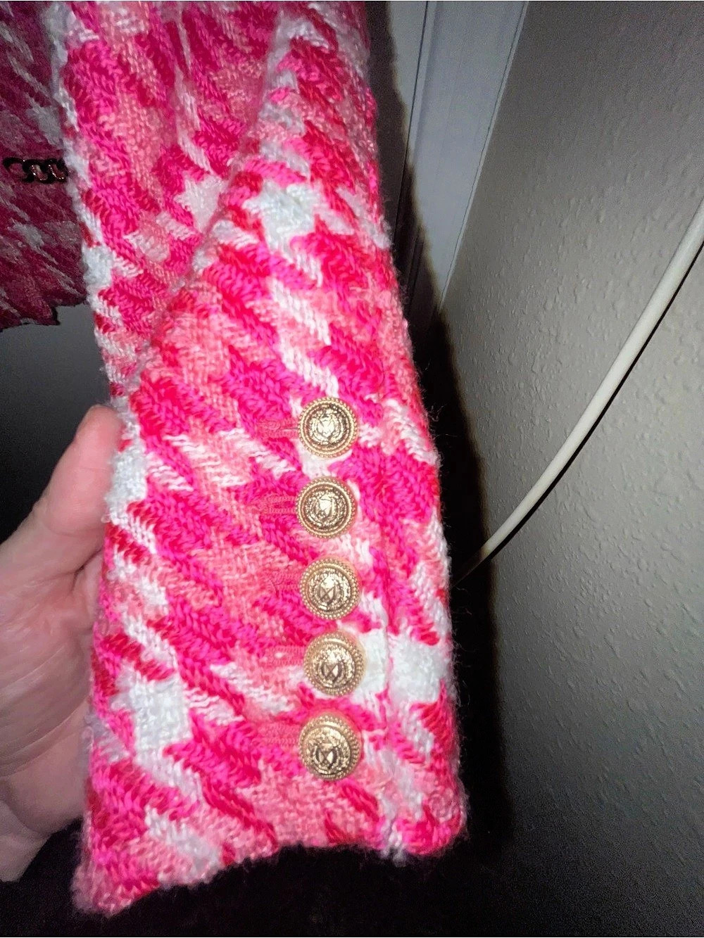 Generation Love Kristen Tweed Jacket Pink & White Small - Picture 9 of 13